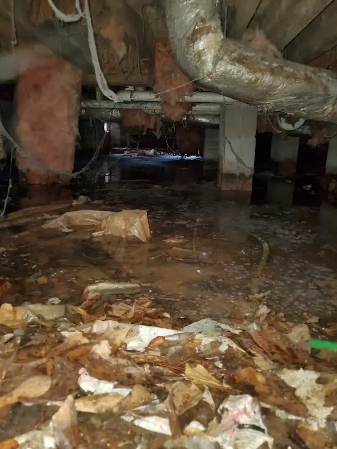 Crawl space flood assessment for Commercial Water Damage Restoration in Queensbury