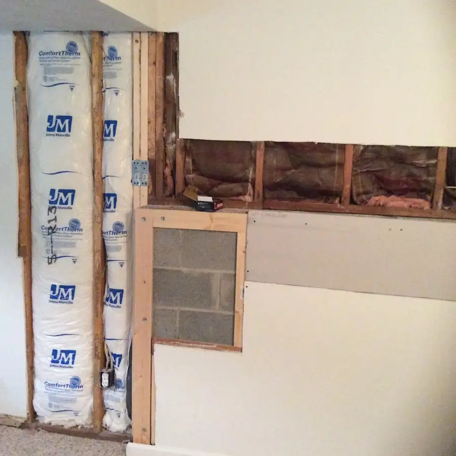 Wall insulation replacement during Contents Cleaning & Restoration in Queensbury